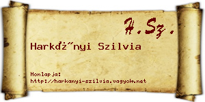Harkányi Szilvia névjegykártya