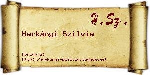 Harkányi Szilvia névjegykártya